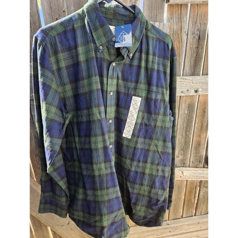 St. John’s Bay Blackwatch Flannel Plaid NWT Long Sleeve Shirt Size Large
